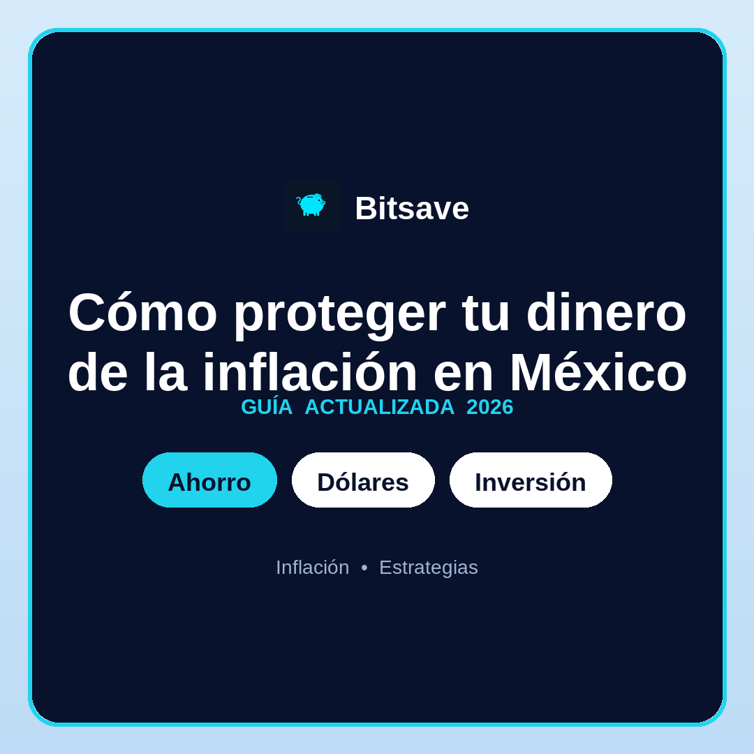 Cómo proteger tu dinero de la inflación en México 2026