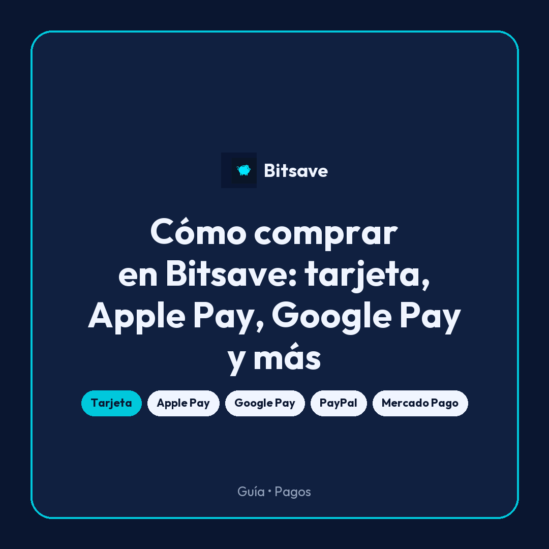 How to buy on Bitsave: card, Apple Pay, Google Pay and more (step by step)
