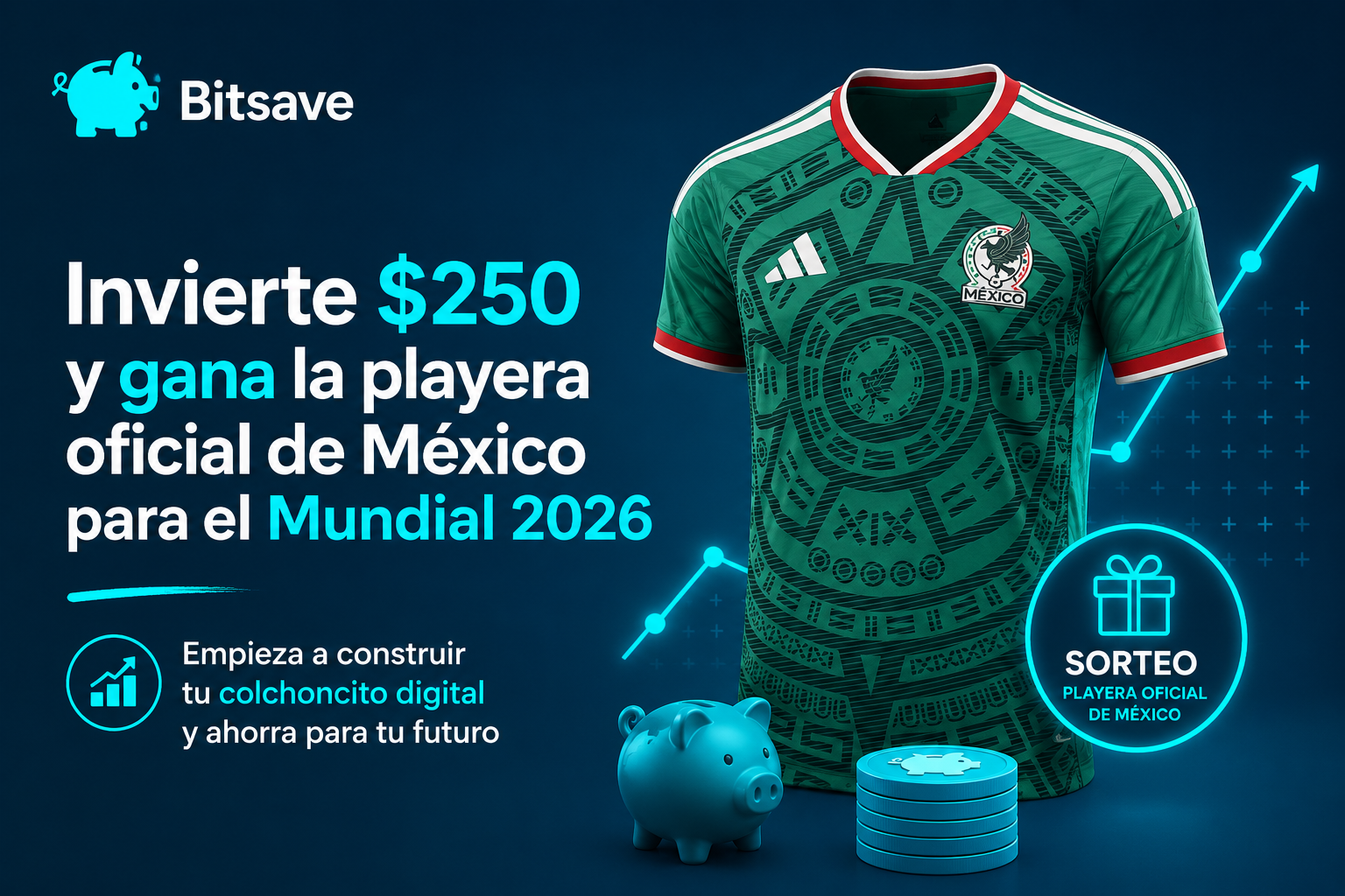 Win the official Mexico shirt for the 2026 World Cup with Bitsave