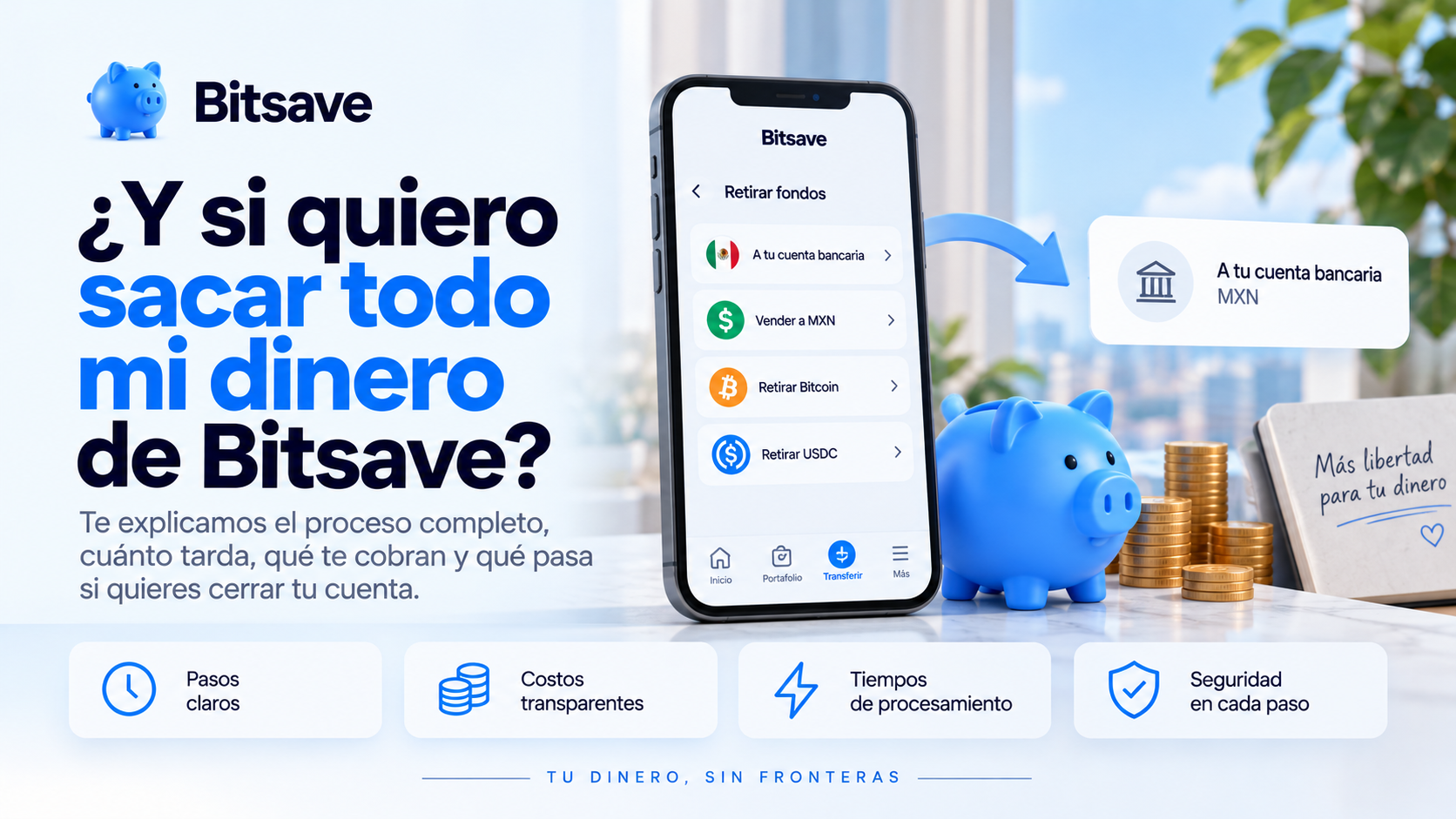 ¿Y si quiero sacar todo mi dinero de Bitsave? Así funcionan los retiros