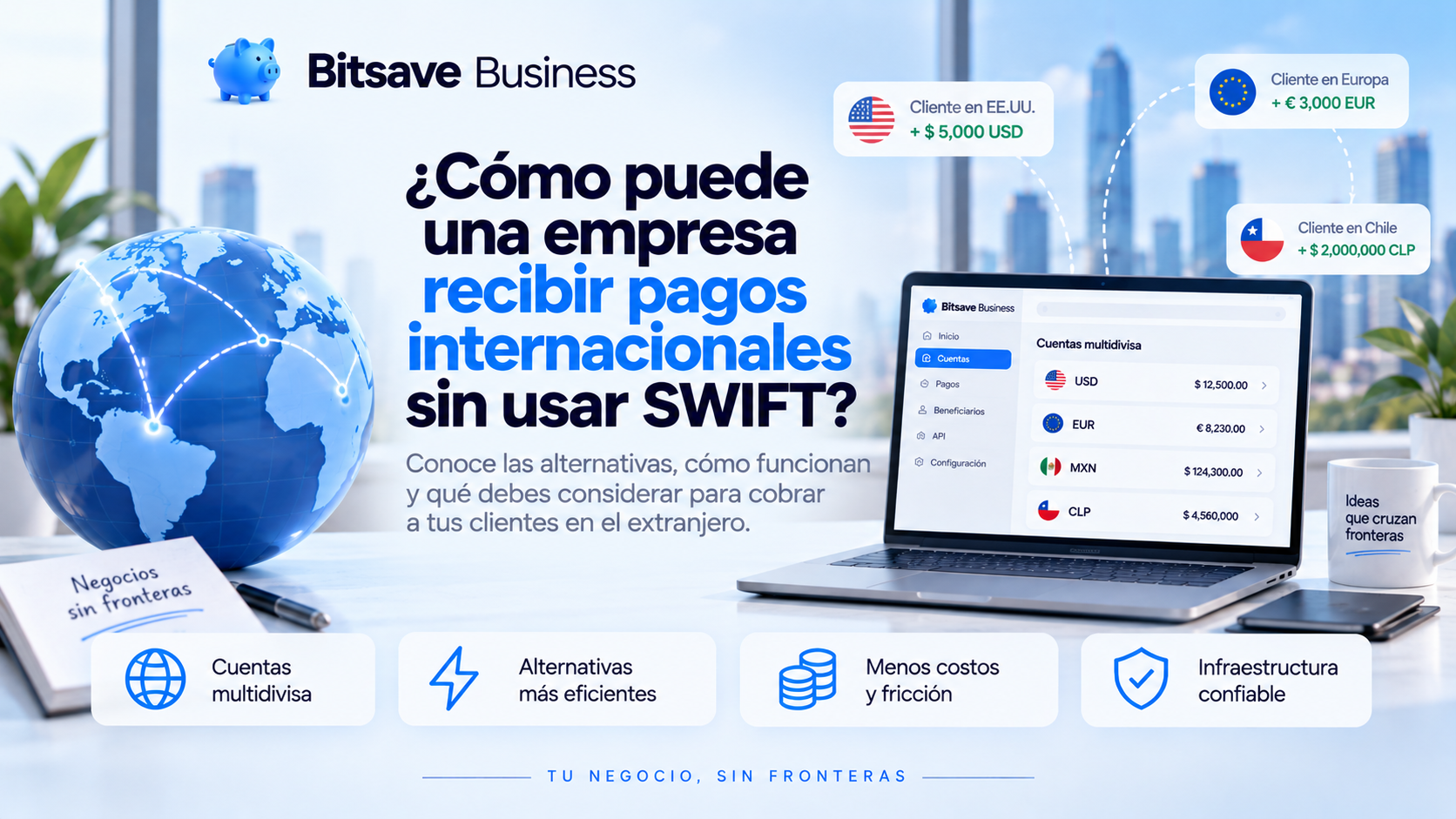 ¿Cómo puede una empresa recibir pagos internacionales sin usar SWIFT?